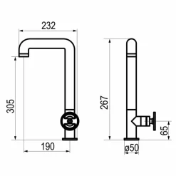 Grifo De Lavabo Caño Alto Con Desagüe – Strem – 7964500 – Galindo