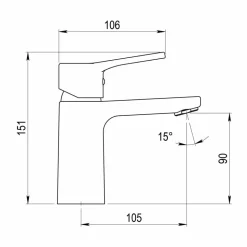Grifo De Lavabo Cónico Negro – 7175016 – Galindo – LuxCover