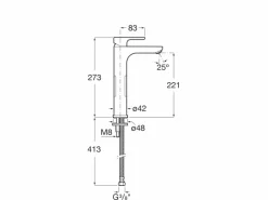 Grifo De Lavabo Con Caño Alto Y Cuerpo Liso, Cold Start – L20 – Roca – A5A3H09NB0