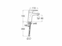 Grifo De Lavabo Con Cuerpo Liso, Cold Start – Atlas – Roca – A5A3290C00