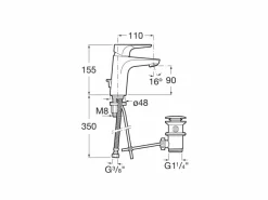 Grifo De Lavabo Con Desagüe Automático, Cold Start – Atlas – Roca – A5A3090C00