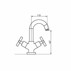 Grifo De Lavabo Cromo Mate Con Desagüe – Matrix – 8244061 – Galindo – LuxCover