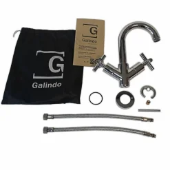 Grifo De Lavabo Cromo Mate Con Desagüe – Matrix – 8244061 – Galindo – LuxCover