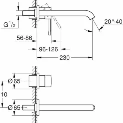 Grifo De Lavabo Empotrable Con Caño De 23 Cm – Essence New L – Grohe