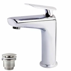 Grifo De Lavabo Kily Con Desagüe Semiautomático Cromo – 4954000 – Galindo