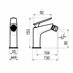 Grifo De Lavabo Kily Con Desagüe Semiautomático Cromo – 4954000 – Galindo