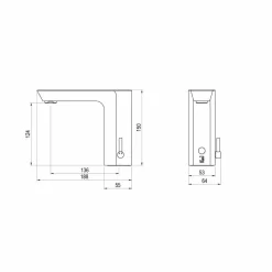 Grifo De Lavabo Meclador Aroha Tech Electrónico Sensor Mármol Negro Transformador – P2678101 – Galindo – LuxCover