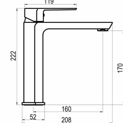 Grifo De Lavabo Medio Con Desagüe Semiautomático – Aroha – Galindo – 4604100