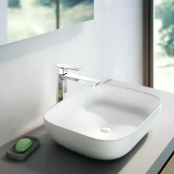 Grifo De Lavabo Medio Con Desagüe Semiautomático – Aroha – Galindo – 4604100