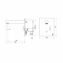 Grifo De Lavabo Mezclador Mural Empotrado Aroha Tech Electrónico Sensor Mármol Negro Transformador – P2678251 – Galindo – LuxCover