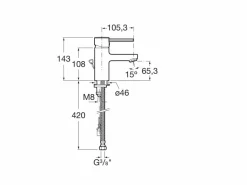 Grifo De Lavabo Monomando Con Cuerpo Liso – Targa – Roca – A5A3260C00