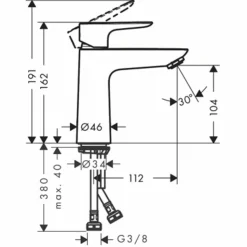 Grifo De Lavabo Monomando Negro Mate Sin Desagüe – Talis 110 – Hansgrohe
