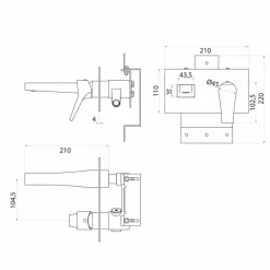 Grifo De Lavabo Mural – Twit – Galindo – 4945600