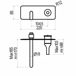 Grifo De Lavabo Mural Cromo – Batlo – 3245600 – Galindo