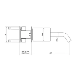 Grifo De Lavabo Mural Monomando – Mármol – Griferías Galindo – 7795611