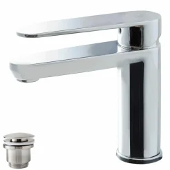 Grifo De Lavabo Nine Cromo Con Desagüe Semiautomático – 4624000 – Galindo