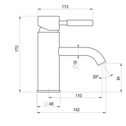 Grifo De Lavabo Theo City Caño Curvo Negro – 8655016 – Galindo – LuxCover
