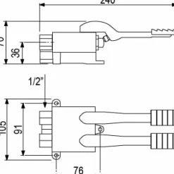 Grifo Dos Pedales, Montaje A Suelo – 07IND2PMCR – AQG