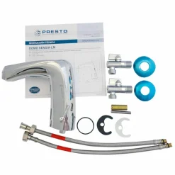 Grifo Electrónico Sensor Para Lavabo Repisa Mezclador Con Pila Cromo – Domo Sensia LM – Presto Ibérica – 79100