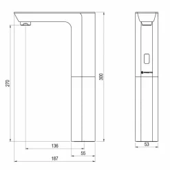 Grifo Electrónico Temporizado Blanco Sensor Con Pilas – Presto XT ELEC L Alto – Presto – P1178020