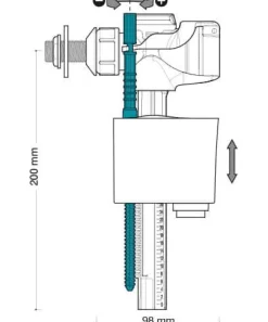 Grifo Flotador Cisterna Entrada Lateral Ahorro Agua – Drena – 00590