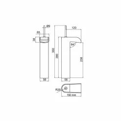 Grifo Lavabo Alto Con Desagüe – 6944500 – Loveme – Galindo