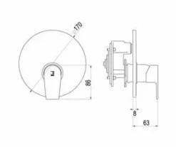 Grifo Monomando Aroha Mecanismo Ducha + Caja Universal Empotrable Mezcladora – 460M300 – Galindo