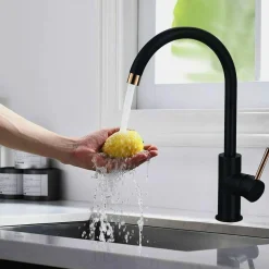Grifo Monomando Cocina Fregadero Negro Oro Rosa – Zenit – Llavisan – L166054