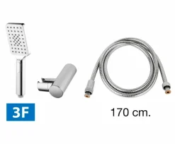 Grifo Monomando De Bañera Alpha Cromo Con Equipo (Mango De Ducha, Flexo Y Soporte) – 01ALP411CR – AQG