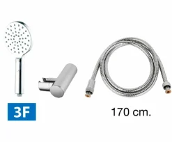 Grifo Monomando De Bañera Beta Cromo Con Equipo (Mango De Ducha, Flexo Y Soporte) – 01BE2410CR – AQG