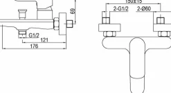 Grifo Monomando De Bañera Beta Cromo – 01BE2400CR – AQG