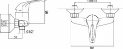 Grifo Monomando De Ducha Base Cromo – 01BAS300CR – AQG