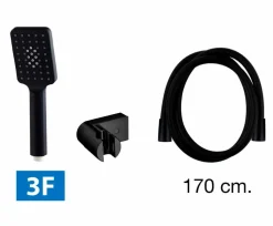 Grifo Monomando De Ducha Bold Negro Con Equipo (Mango De Ducha, Flexo Y Soporte) – 01BOL316NG – AQG