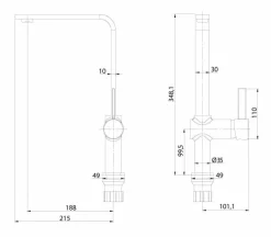 Grifo Monomando De Fregadera Metropol S Con Cartucho Economizador – 05MES501CR – AQG