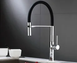 Grifo Monomando De Fregadera Caño Negro B-Cook Cromo – 05BCO500NC – AQG
