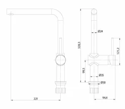 Grifo Monomando De Fregadera Metropol L Con Cartucho Economizador – 05MEL501CR – AQG