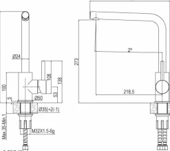 Grifo Monomando De Fregadera INOX Trent – 05TRE500IS – AQG