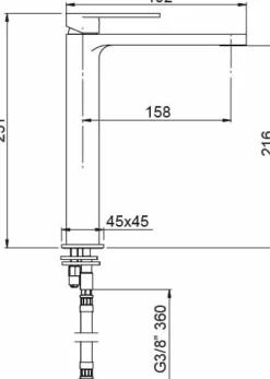 Grifo Monomando De Lavabo Alto Alpha Cromo – 01ALP120CR – AQG