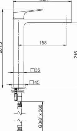 Grifo Monomando De Lavabo Alto Delta Cromo – 01DEL120CR – AQG