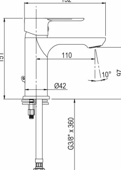 Grifo Monomando De Lavabo Vent-I2 Cromo – 01VE2100CR – AQG