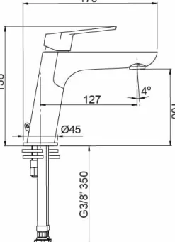 Grifo Monomando De Lavabo Beta Cromo – 01BET100CR – AQG