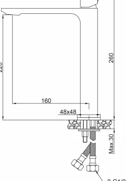 Grifo Monomando De Lavabo Alto Bold Negro – 01BOL120NG – AQG