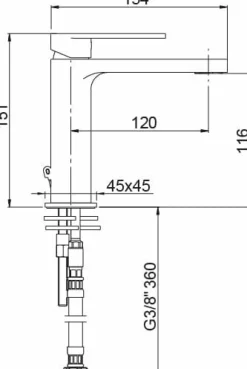 Grifo Monomando De Lavabo Alpha Cromo – 01ALP100CR – AQG