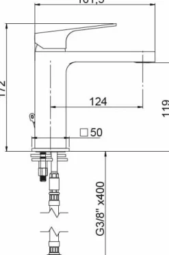 Grifo Monomando De Lavabo 35 Delta Cromo – 01DEL110CR – AQG