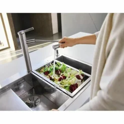 Grifo Monomando De Cocina Caño Extraíble Disponible En 8 Colores Linee – S – Blanco