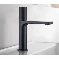 Grifo Monomando De Lavabo Acabado Negro Mate – Tube – AQG