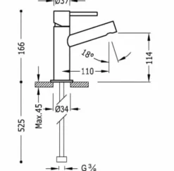 Grifo Monomando De Lavabo Max Cromo – 06210301 – Tres Grifería