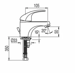Grifo Monomando De Lavabo 172103 – MONOTRES 2000 – Tres Grifería