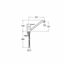 Grifo Monomando Mezclador Para Cocina L20 XL – Roca – A5A8909C00