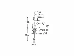 Grifo Monomando Para Bidé Con Tragacadenilla – Roca – Monodin – A5A6198C00